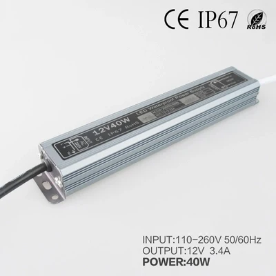 Светодиодный драйвер DC12V 24 В 20 Вт 40 Вт 60 Вт 80 Вт 120 Вт Водонепроницаемый IP67 Электронный Драйвер трансформатора питание Трансформаторы