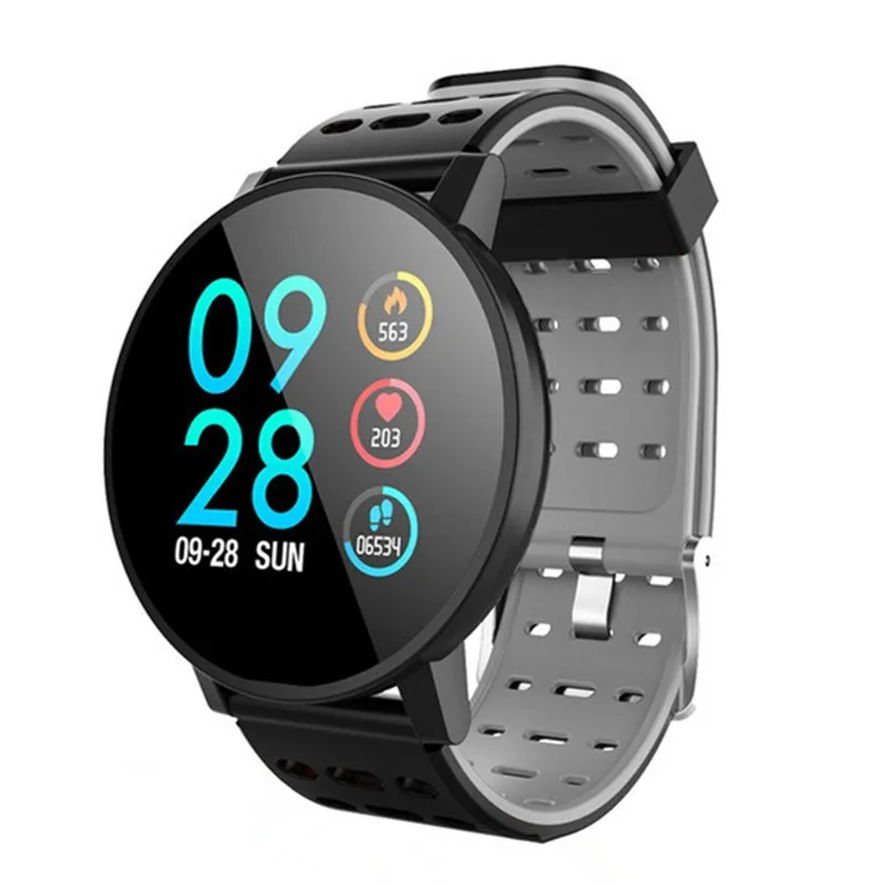 Серый T3 Смарт-часы мужские смарт-Браслет фитнес-трекер кровяное давление спортивные Смарт-часы человек IP67 Водонепроницаемый Android IOS PK V11 - Цвет: Серый