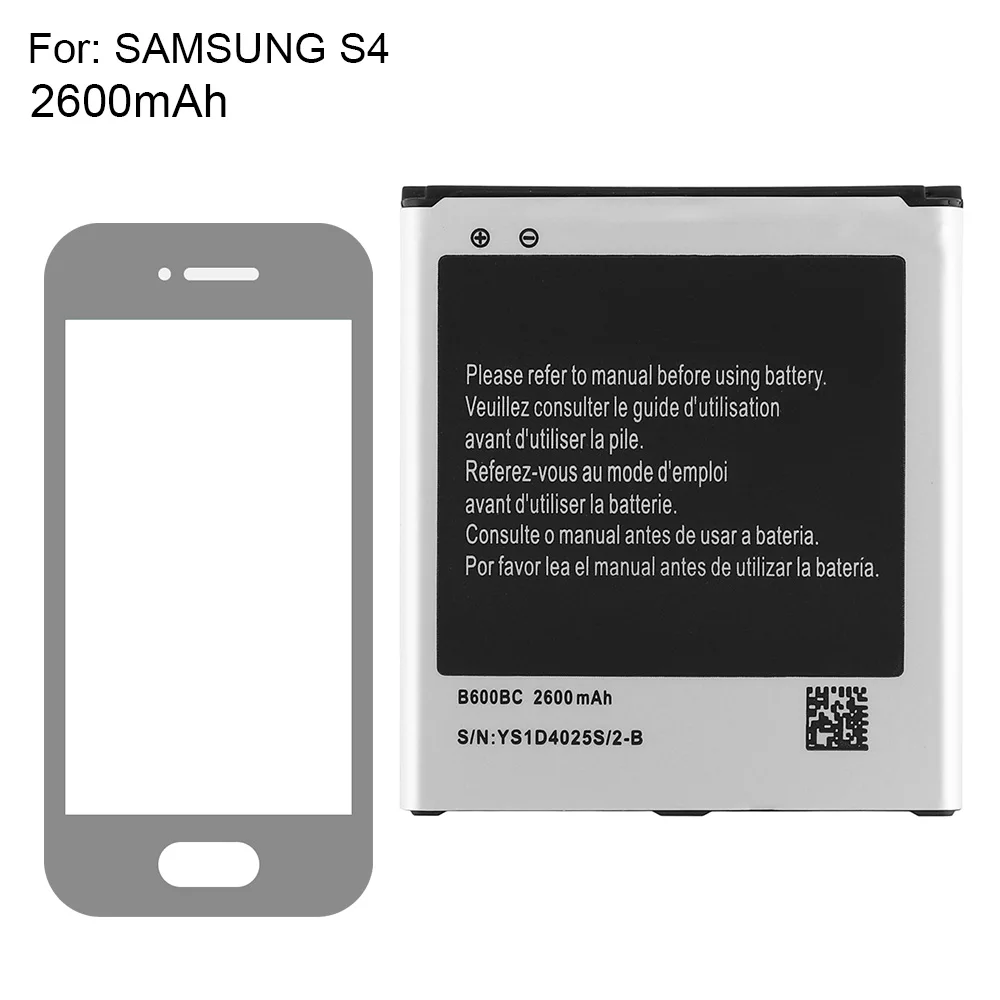 Фирменная Замена батареи B600BE(C) телефон Литий-ионные аккумуляторы для samsung GALAXY S4 I9500 I9502 GT-I9505 I9508 I959 I9515 2600mA