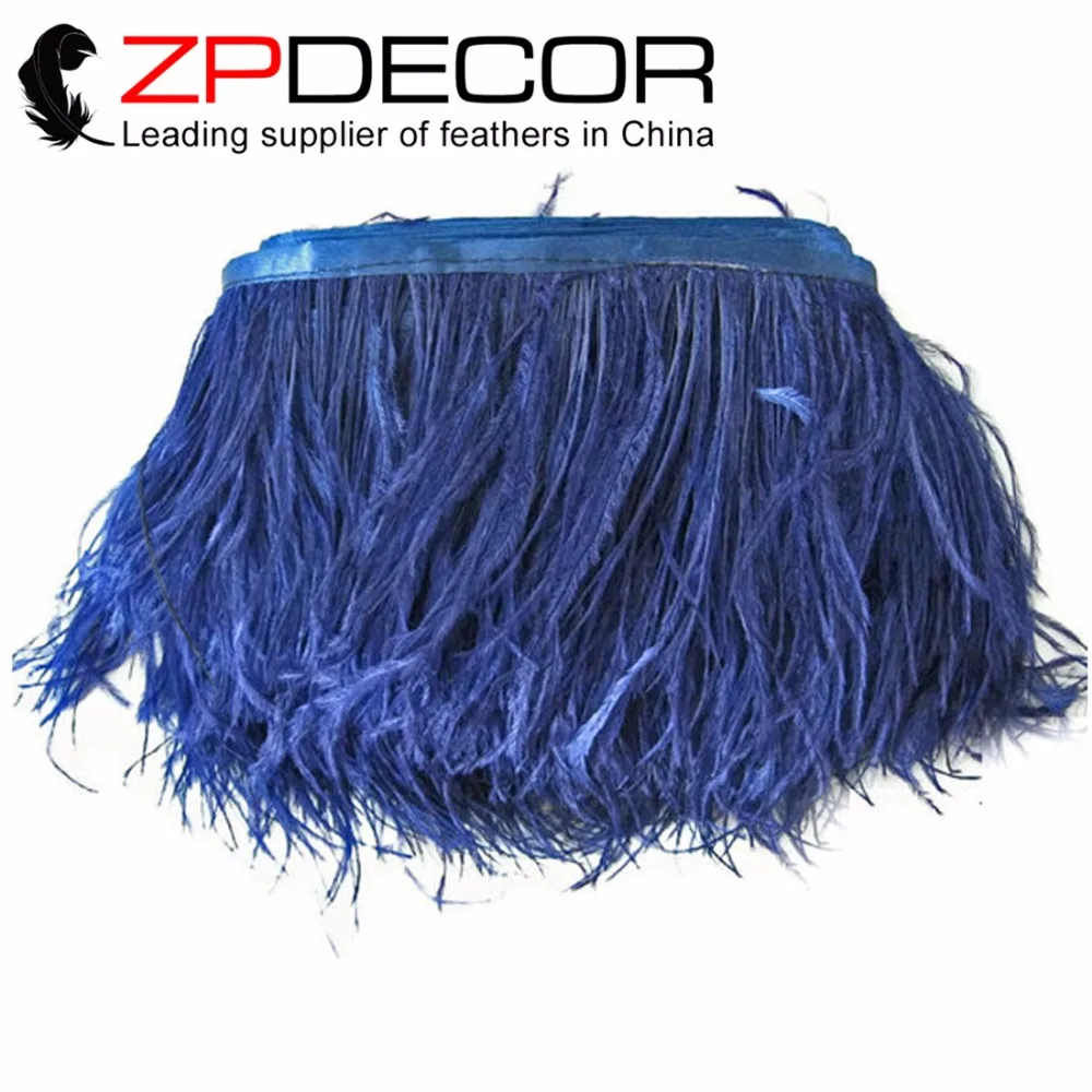 

ZPDECOR 10 ярдов/партия оптовая продажа перьев изумруд темно-синий Страус отделка перьями для украшения