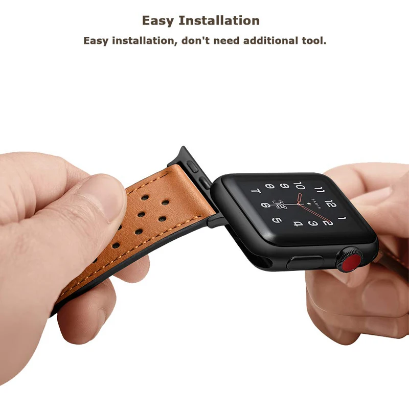 Ремешок из натуральной кожи для apple watch band 42 мм 38 браслет 4 5 44 40 аксессуары iwatch pulseira