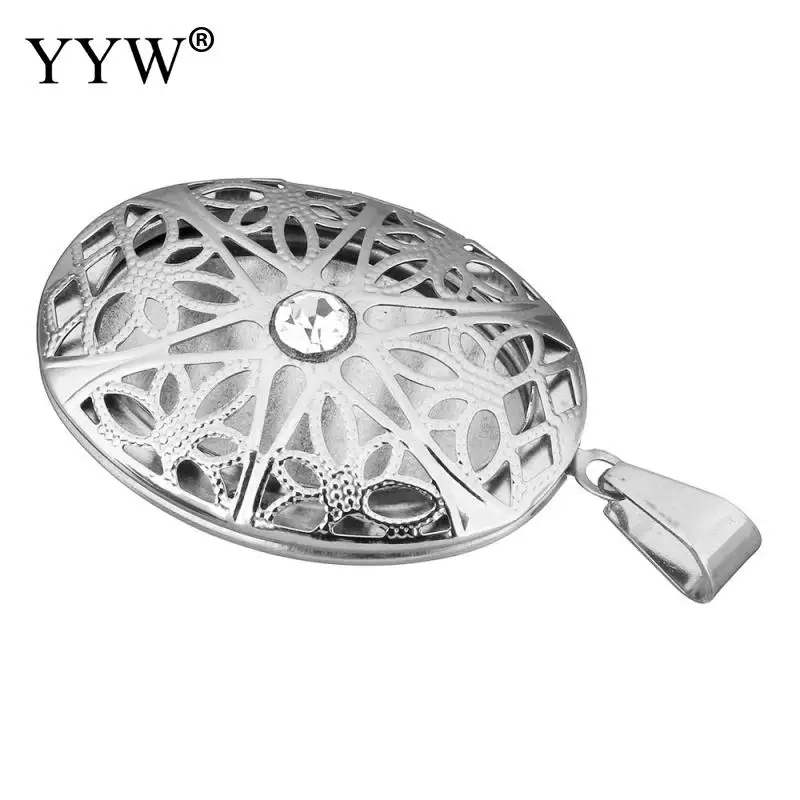 Винтажный серебристый ажурный Овальный цветочный узор YYW из нержавеющей стали