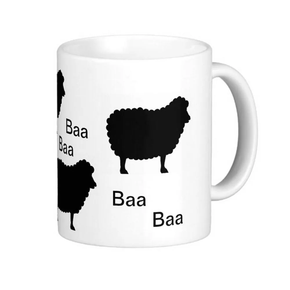 Высококачественные кофейные кружки Baa с черной овечкой чайная кружка подарок на
