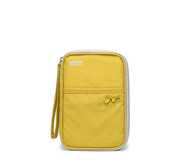 Yellow Small Кошелек для паспорта, путешествий, держатель для паспорта, многофункциональная посылка для кредитных карт, ID, документов, мульти-карта, клатч для хранения, Win-5660 - Цвет: Yellow Small