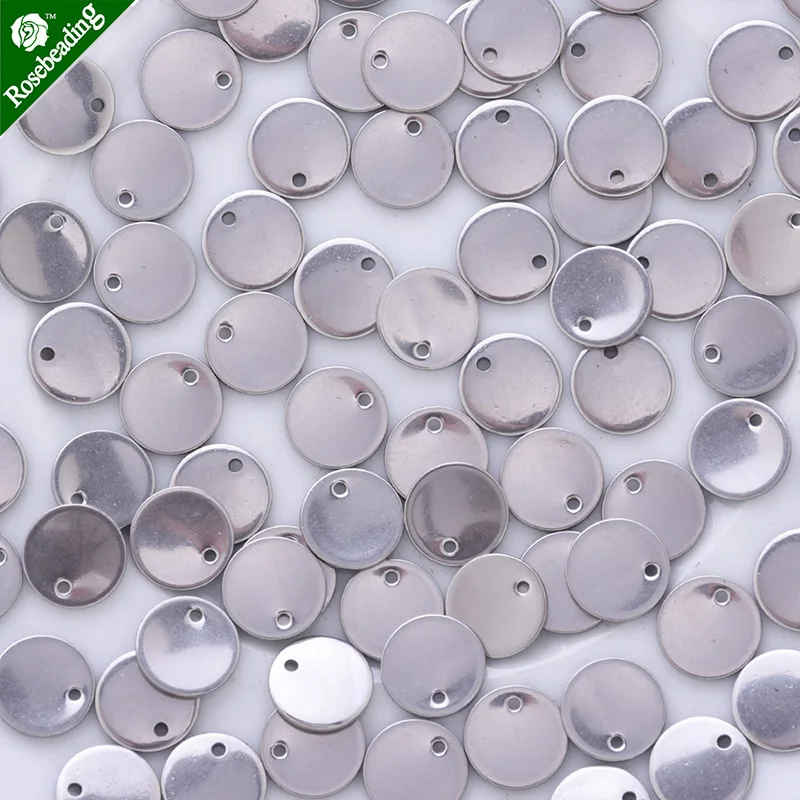 

20pcs 6-16mm round stainless steel stamping blank,tiny steel charm