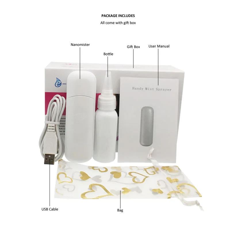 2 шт./лот портативный нано-распылитель для лица распылитель тела отпариватель
