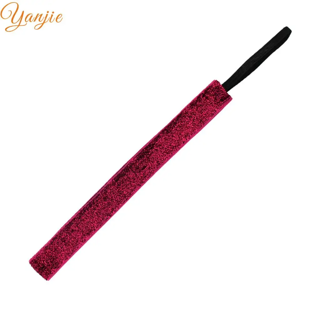 hot pink 1 шт. женский 2 см Блестящий эластичный ободок на голову аксессуары для волос женская модная повязка на голову благородная резинка для волос, тюрбан повязки на голову - Цвет: hot pink