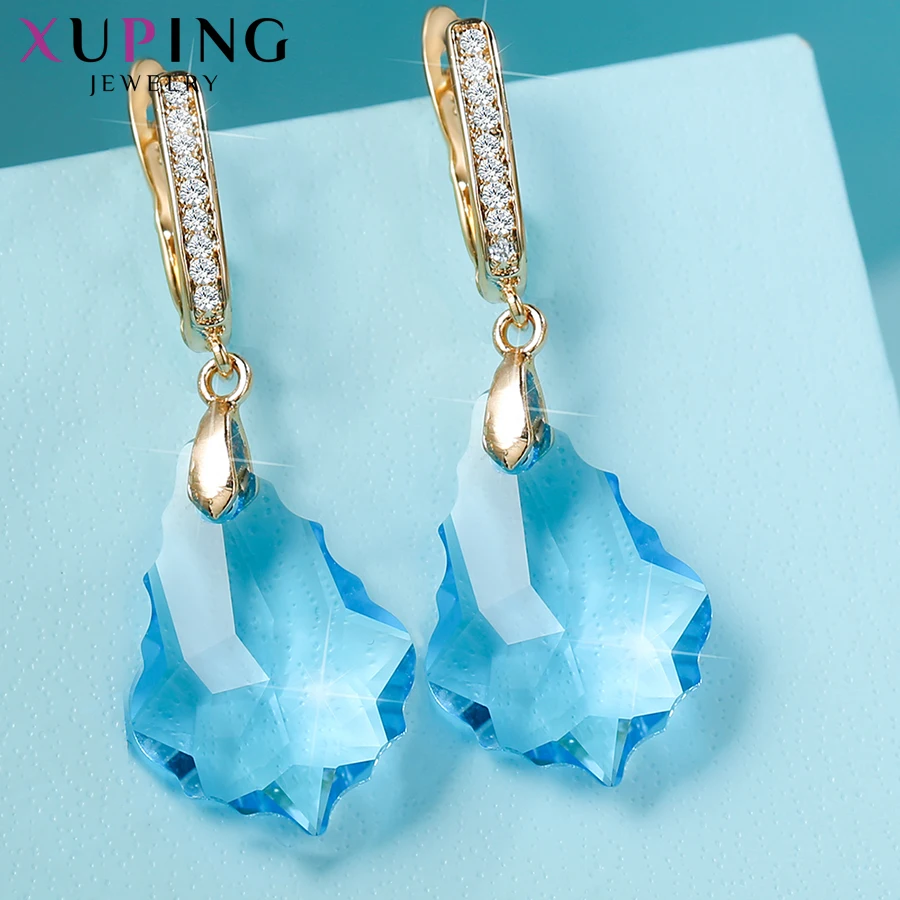 Xuping, серьги-кольца с кристаллами Swarovski, романтические ювелирные изделия,, вечерние серьги в канун Рождества, семейный подарок для женщин и девочек, S185-20537