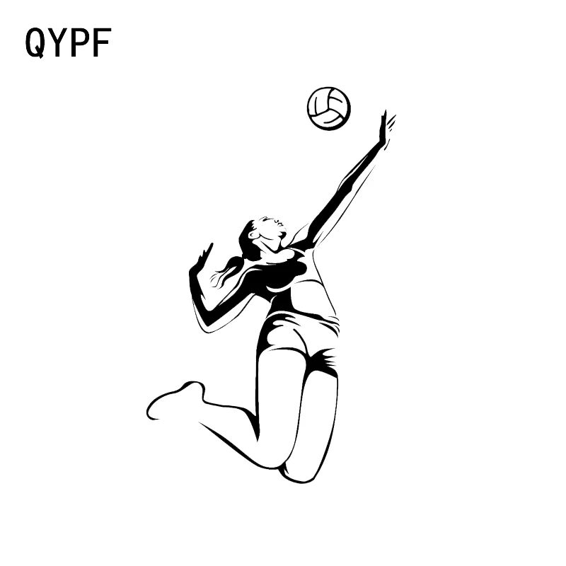 QYPF 11*17 3 см Спорт Досуг игры волейбол девушка пляж виниловые наклейки на машину