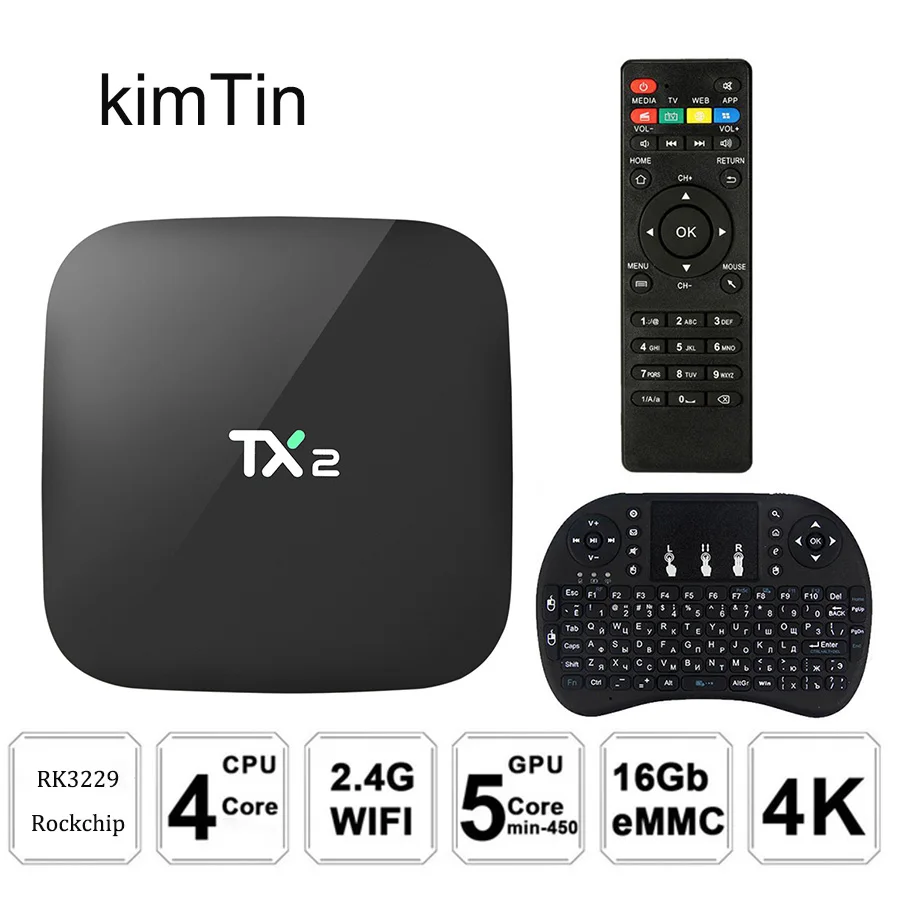 ТВ приставка TX2 R2 Android 2 Гб 16 Bluetooth 1 4K 60tps 4 ГГц WiFi четырехъядерный медиаплеер IP TV