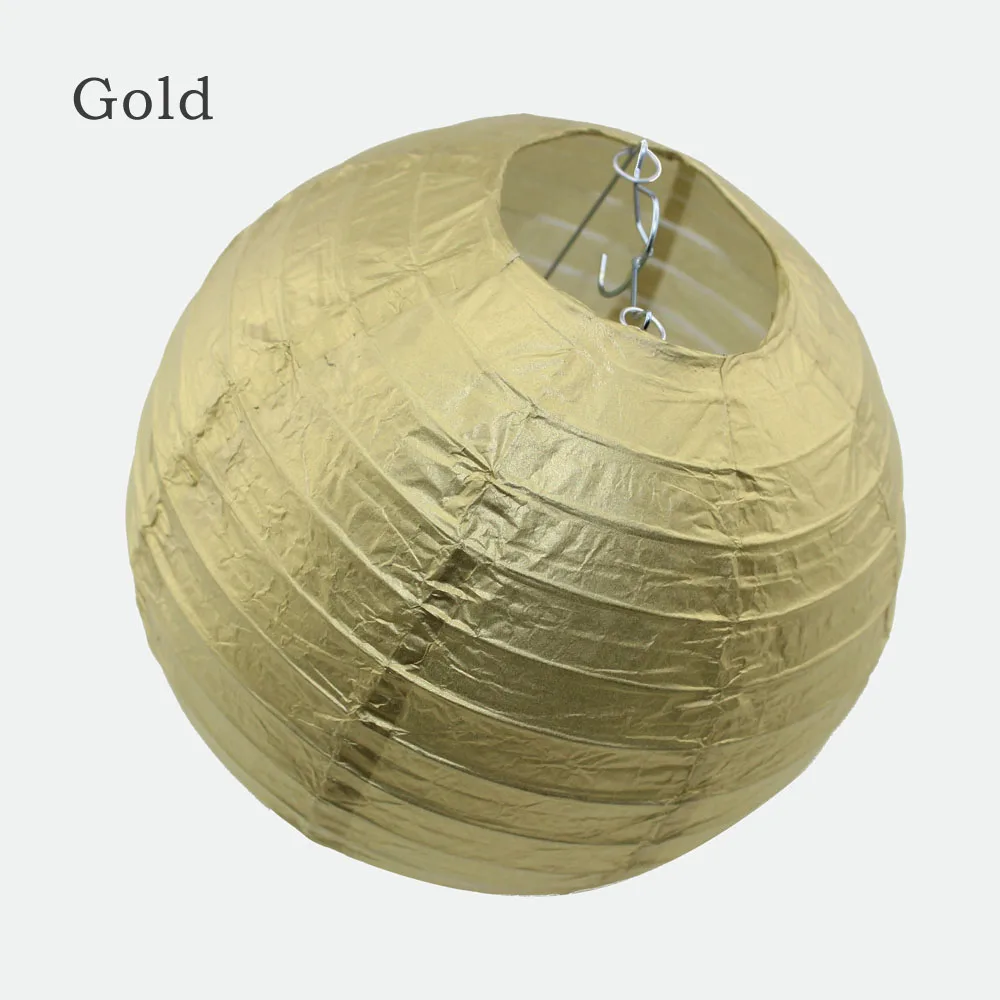 Новый 12 &quotЗолотой Серебряный белый бумажный фонарь 8&quot 10 &quot12&quot 14 &quot16&quot Lanterne de