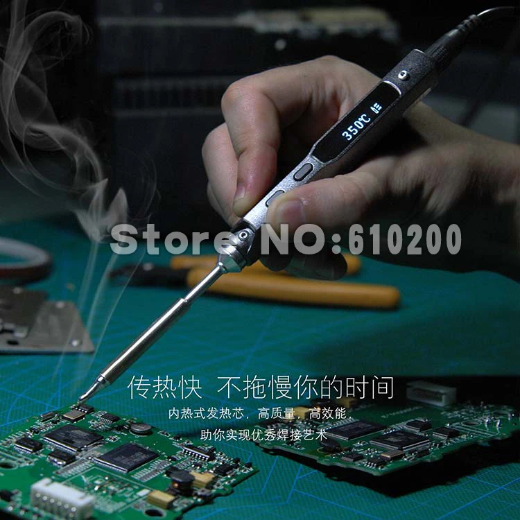 Программируемый цифровой мини паяльник TS100 в виде ручки с ЖК дисплеем и 4