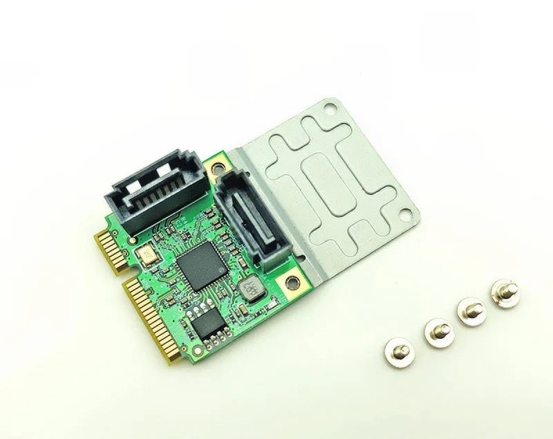 Плата расширения Mini PCIe PCI e на 2 порта SATA 3 0 поддержка HDD SSD адаптер чипсет ASM1061