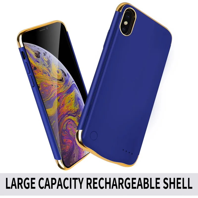 6000 мАч батарея чехол для iPhone XS Max трехступенчатая пластина 360 полная защита