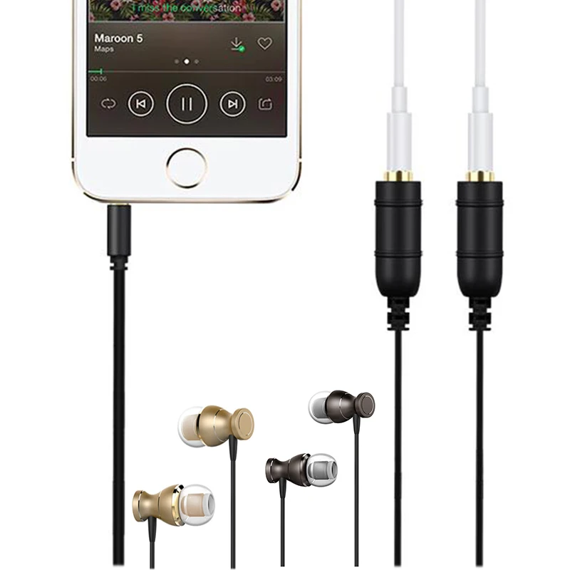 HOTR Telescopic Earphone Share Adapter Cord Extendable Headphone MP3 Music Splitter 3.5mm Audio Aux Line Male to Female | Электроника