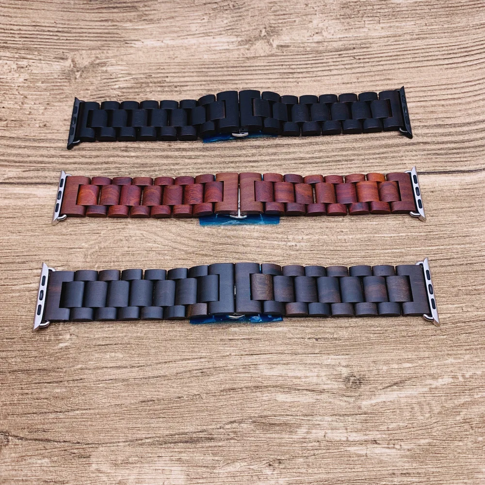 Ремешок из бамбукового дерева для Apple Watch 38 мм 42 мм 40 мм 44 мм ремешок для Apple iWatch ремешок 40 мм 44 мм Серия 1 2 3 4 5 деревянный ремешок