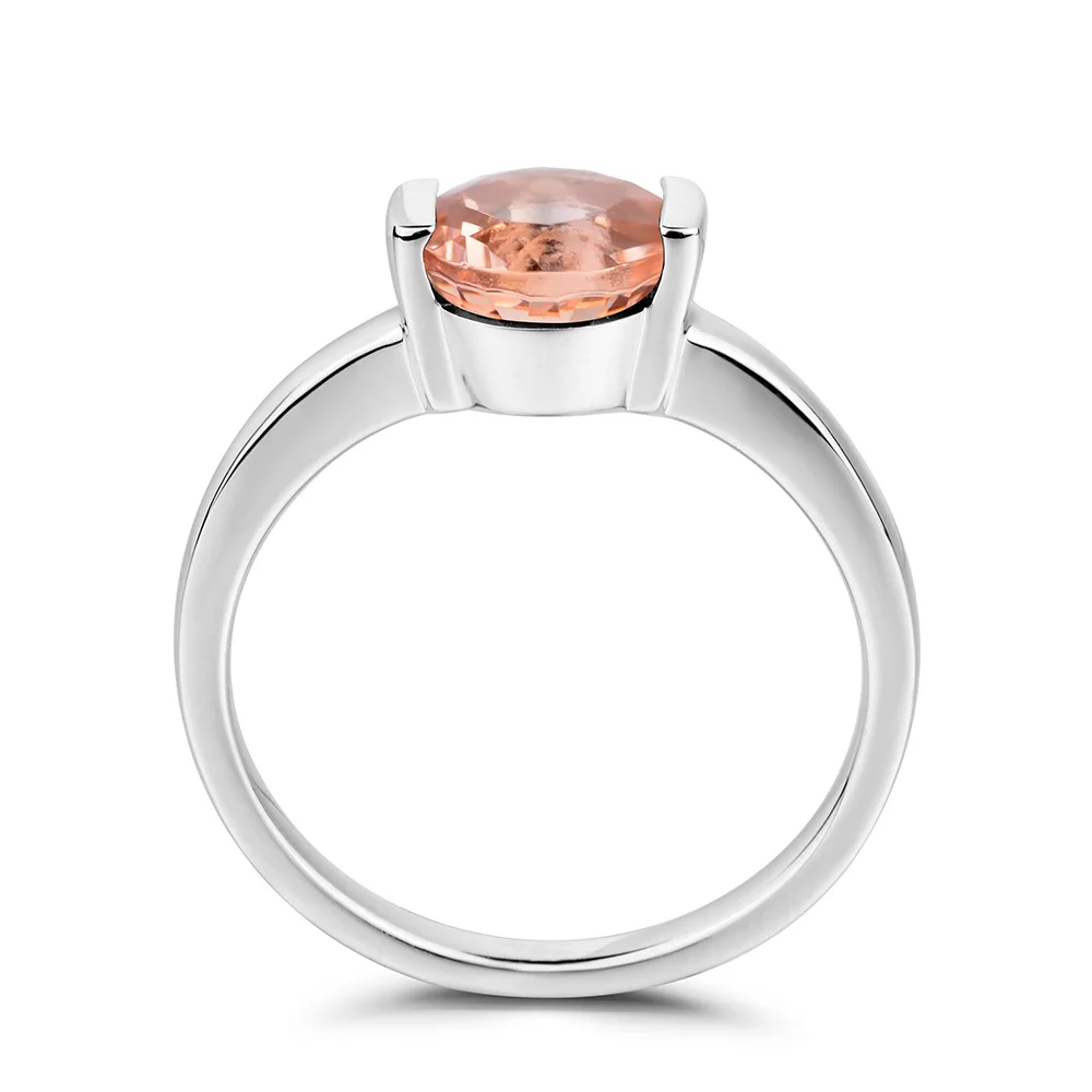 Женское кольцо с натуральным розовым драгоценным камнем | Украшения и аксессуары