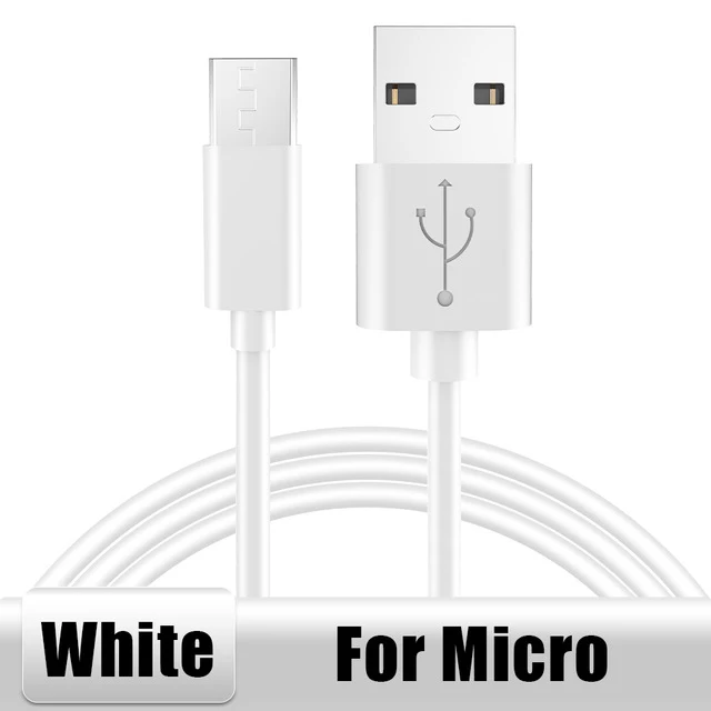 Micro White ROCK USB кабель для iPhone X, 8, 7, 6, быстрое зарядное устройство, Micro USB кабель для samsung, Xiaomi, usb type-c, кабели для мобильных телефонов - Цвет: Micro White