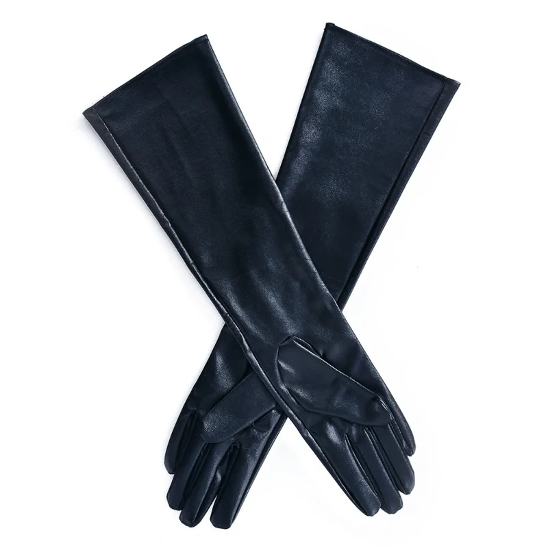 Модные женские перчатки из искусственной кожи высокого качества зимние длинные