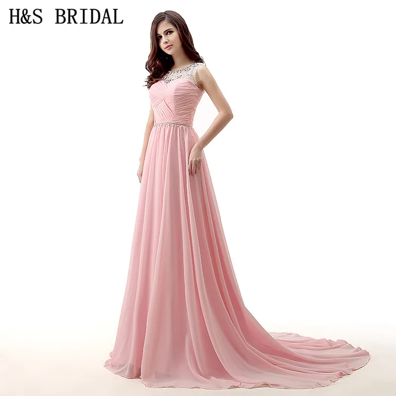 Женское вечернее платье H & S Черное шифоновое с прозрачными бусинами и для