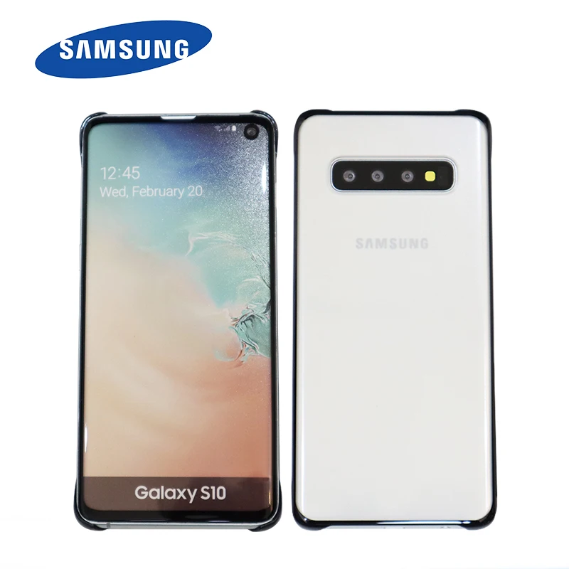 100% Оригинальный чехол для Samsung S10 прозрачный Galaxy s10 Plus + S10E жесткий защитный из