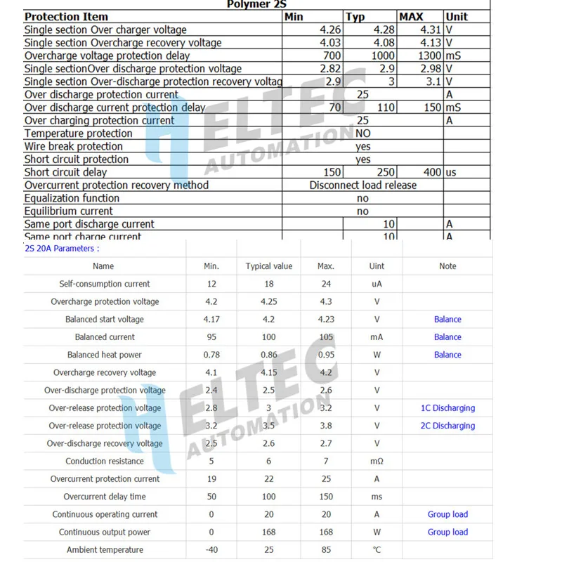 Защитная плата BMS 2S 10A/20A для литий-ионной батареи 3 6 В 7 | Электроника