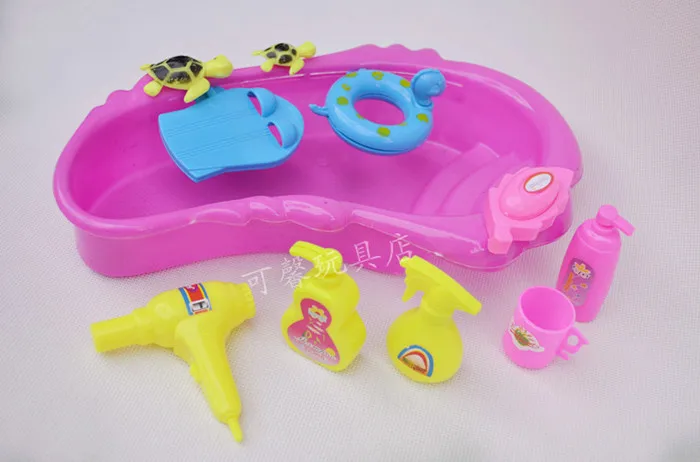 Кукольная мебель ванночка + мыло 6 комплектов аксессуаров для кукол Барби игровой