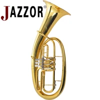 jazzor jybt e110 baritone horn b flat gold lacquer baritone brass wind instrument with mouthpiece baritone case