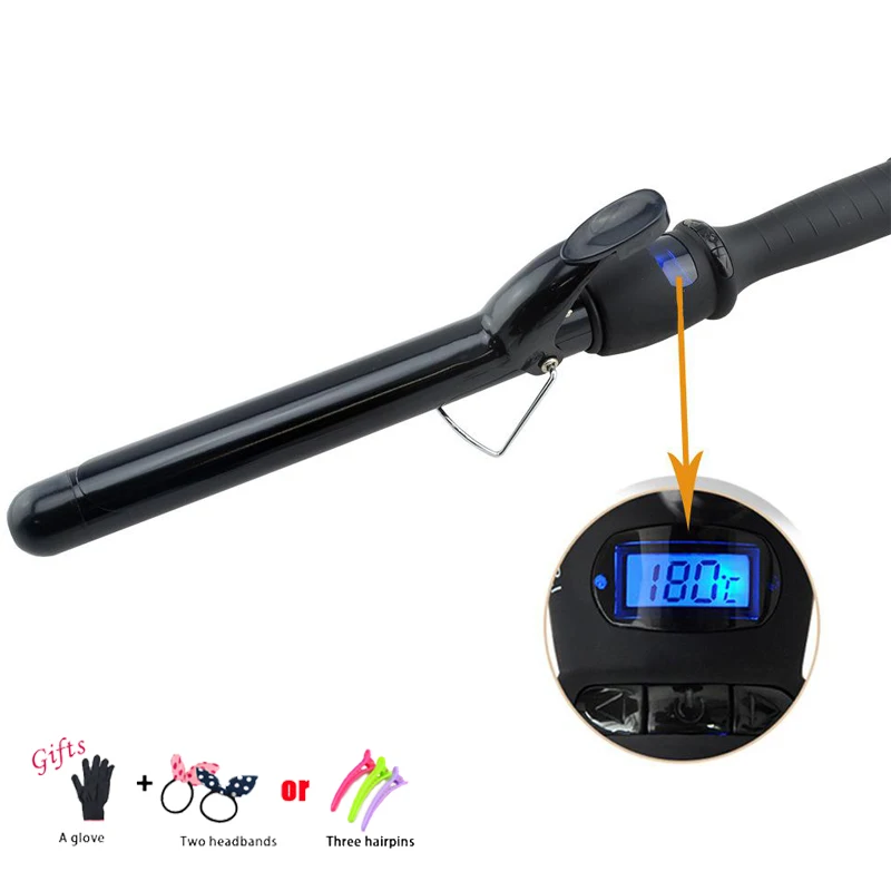 New Real Electric Professional Ceramic Hair Curler LCD Curling Iron Roller Curls Wand Waver Fashion Styling Tools 38mm C10 | Красота и