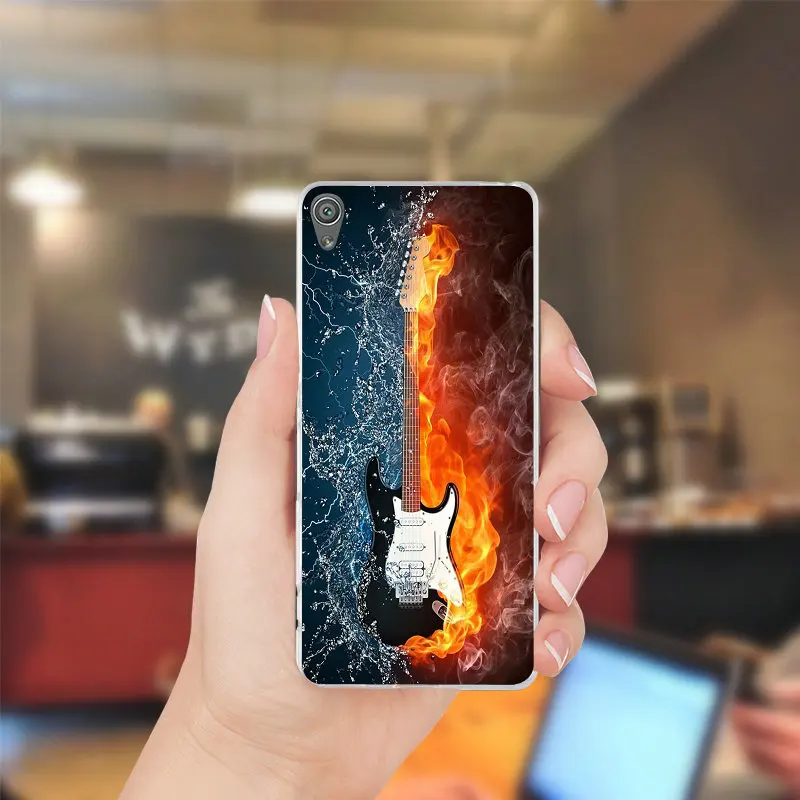 Гитара Музыка Примечание искусства Ясно Мягкие TPU чехлы для телефонов sony Xperia Z Z1 Z2