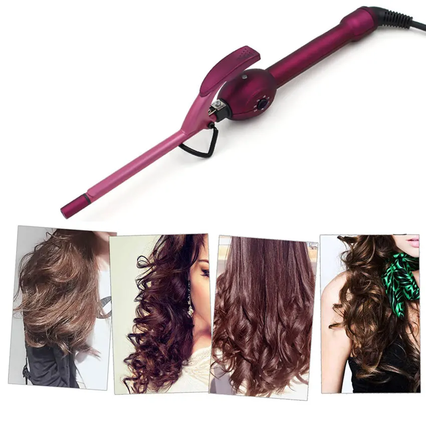 Queenme 9mm Curling Iron Hair Curler Professional Curl Irons Deep Curly Wand Stick Magic Styling Tools | Красота и здоровье