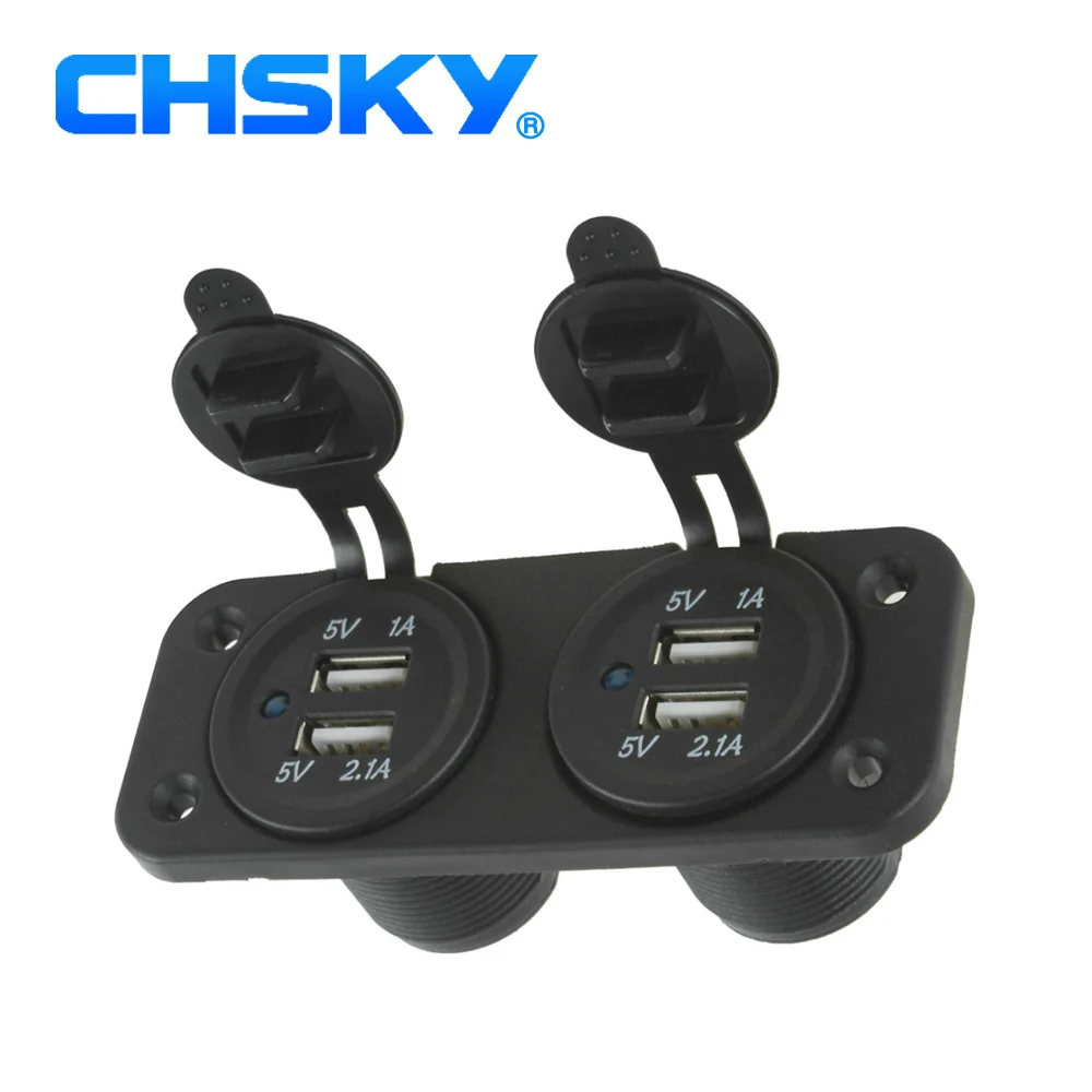 Водонепроницаемое зарядное устройство CHSKY с двумя USB портами 5 В 3 1 А|lighter socket|cigarette