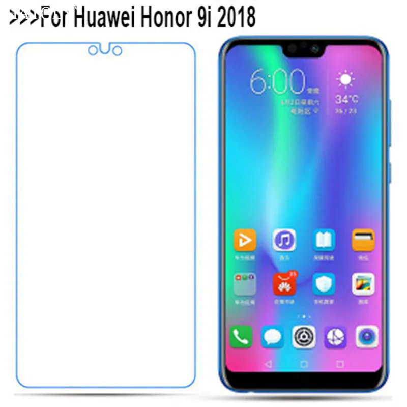 2 шт. стекло на Honor 9i 2018 закаленное для Huawei Защита экрана телефона HD Защитное