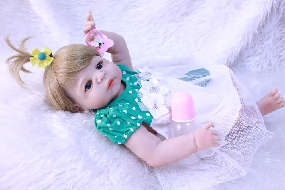 Куклы Reborn girl 22 дюйма 55 см полностью силиконовые куклы reborn baby светлые волосы