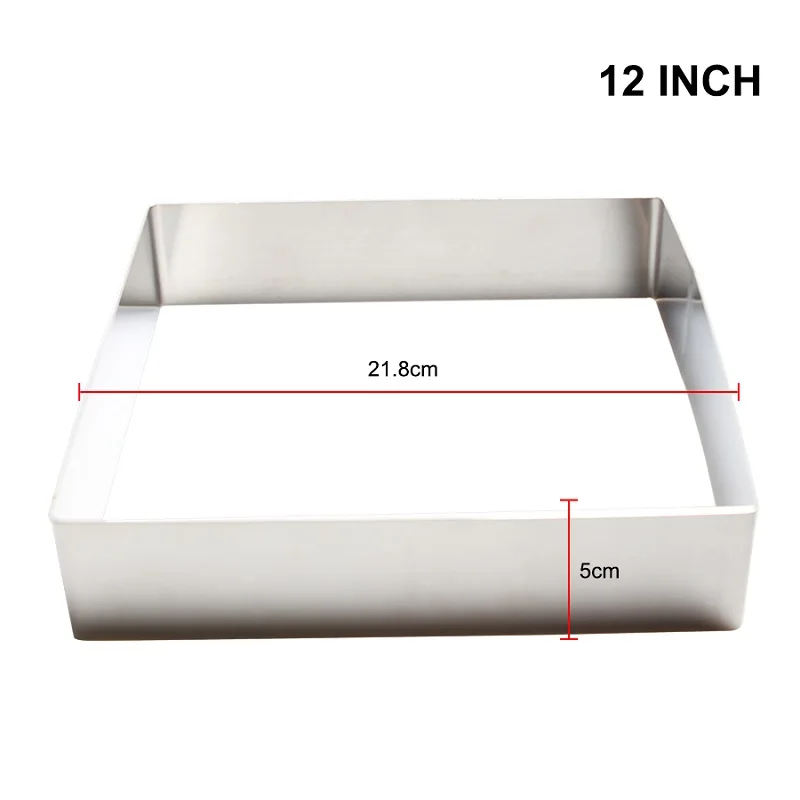 12INCH 10 дюймов/12 дюймов/14 дюймов кольцо квадратной формы для торта помадка торт мусс Форма кольцо для выпечки формы для выпечки инструменты для торта кухня Аксессуары - Цвет: 12INCH