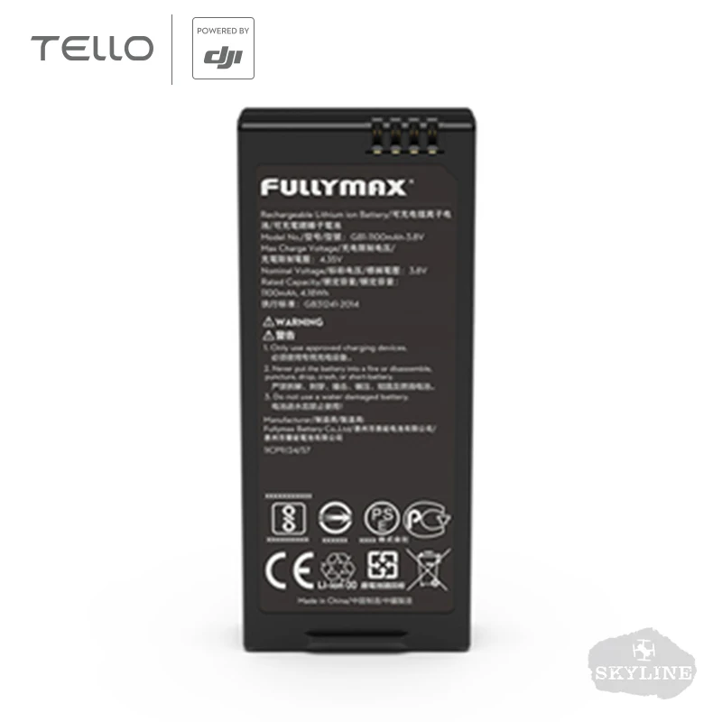Аксессуары для интеллектуального летного аккумулятора DJI Tello 1100 mAh 3,8 V 4,18 Wh для дрона DJI Tello аксессуары для полетов es