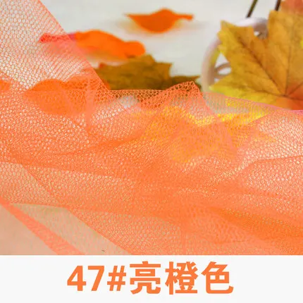 Orange Мягкий тюль, сетчатая ткань, 160*100 см, для свадебного платья, ткань, сетка от комаров, однотонная Мягкая юбка-американка, вуаль, бальное платье, пачка - Цвет: Orange