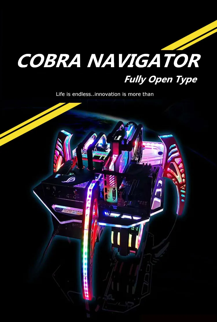 Bykski Новое поступление B-CB-PLT COBRA NAVIGATOR ITX ATX E-sports Chassis MOD чехол для геймера водяное охлаждение PC чехол полностью открытый