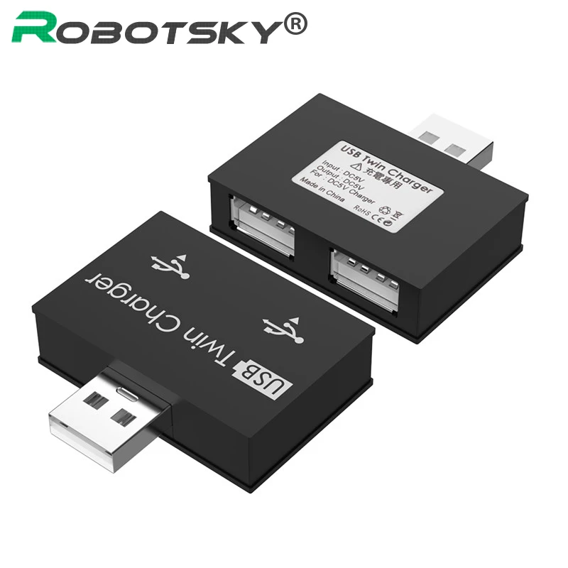 Портативный USB 2,0 Разветвитель USB двойной USB2.0 концентратор телефона для зарядки передачи и синхронизации данных адаптер для MacBook, ПК, ноутбук Тетрадь