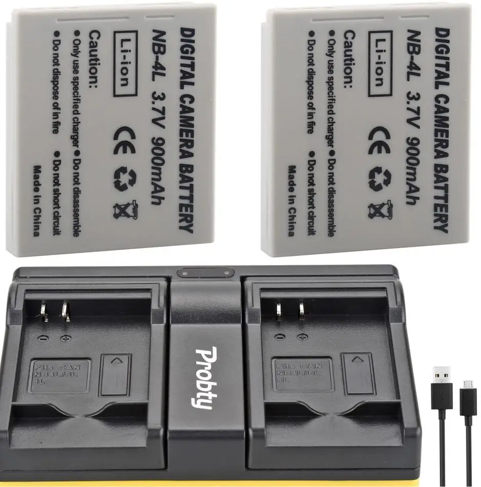 2battery and charger NB-4L Батарея+ Зарядное устройство зум-объектив для CANON PowerShot ELPH 300 HS IXUS 220 SD200 SD300 SD400 SD430 беспроводной SD450 SD600 SD630 SD75 - Цвет: 2battery and charger