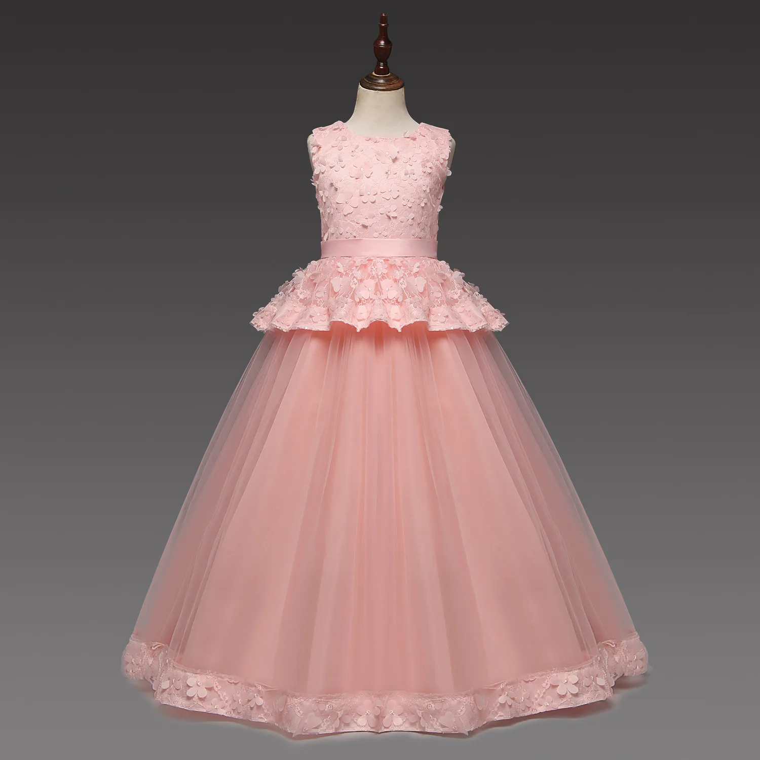 Kids Dresses For Girls Wedding Flower Girl Clothes Pageant Elegant Princess Embroidered Birthday Party Prom Gown Vestidos | Детская