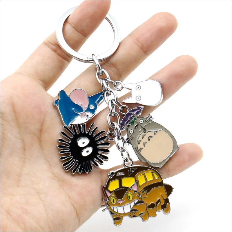 

Tonari no Totoro figure keychain My Neighbor Totoro alloy key ring pendant free shipping