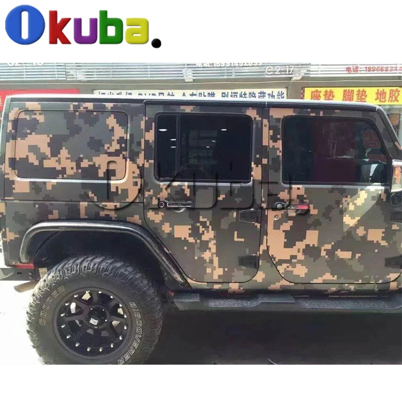 Армейский зеленый военный цифровой камуфляж автомобиля виниловая обертка с