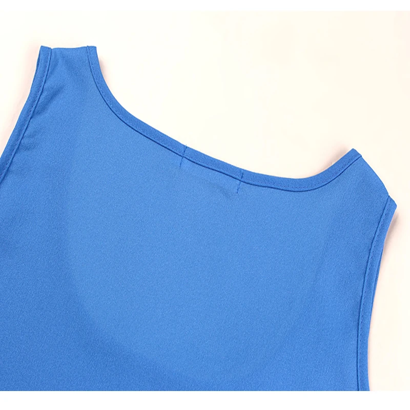 2020 летние женские шифоновые блузки без рукавов Женские рубашки модная дикая