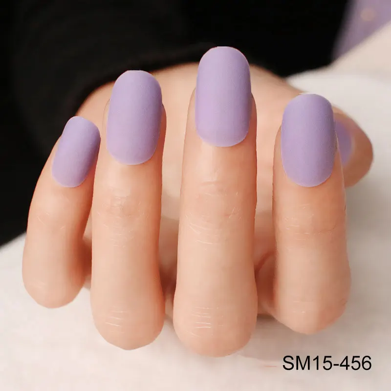 24 шт DIY поддельные ногти матовый Сделай Сам Маникюр накладные наклейки для дизайн
