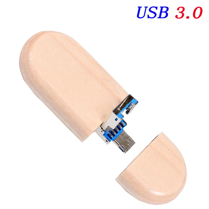 Maple JASTER деревянный 2-в-1 сменный интерфейс USB 3,0 PC и Android USB флеш-накопитель 4 Гб до 128 ГБ Пользовательский логотип - Цвет: Maple