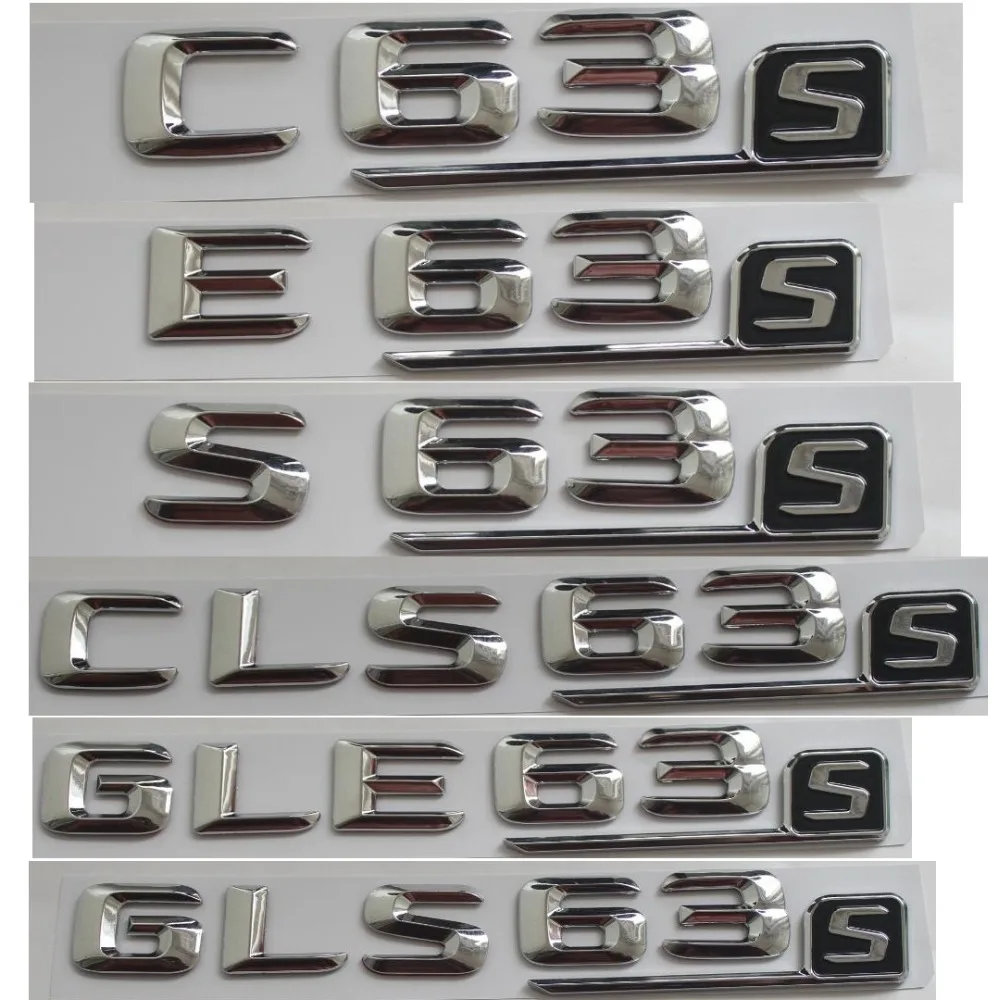 

3D Chrome Letters Trunk Badge Emblem Emblems Badges for Mercedes Benz AMG C63s E63s S63s CLS63s GLE63s GLS63s S 4MATIC CDI