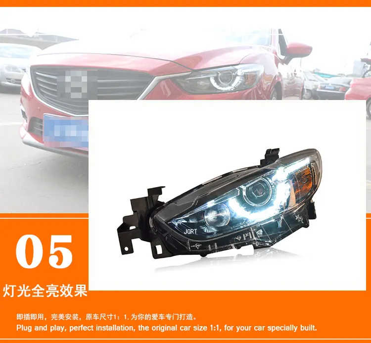 2 шт. автомобильный стиль светодиодный фары для Mazda 3/Axela 14-16 для Axela Головной фонарь светодиодный DRL Объектив двойной луч H7 HID Xenon bi xenon объектив