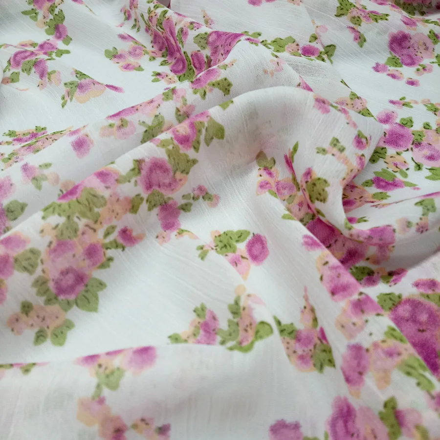 Модное шифоновое платье яркий цветок ткань летняя для платья блузки шарфа | Дом и