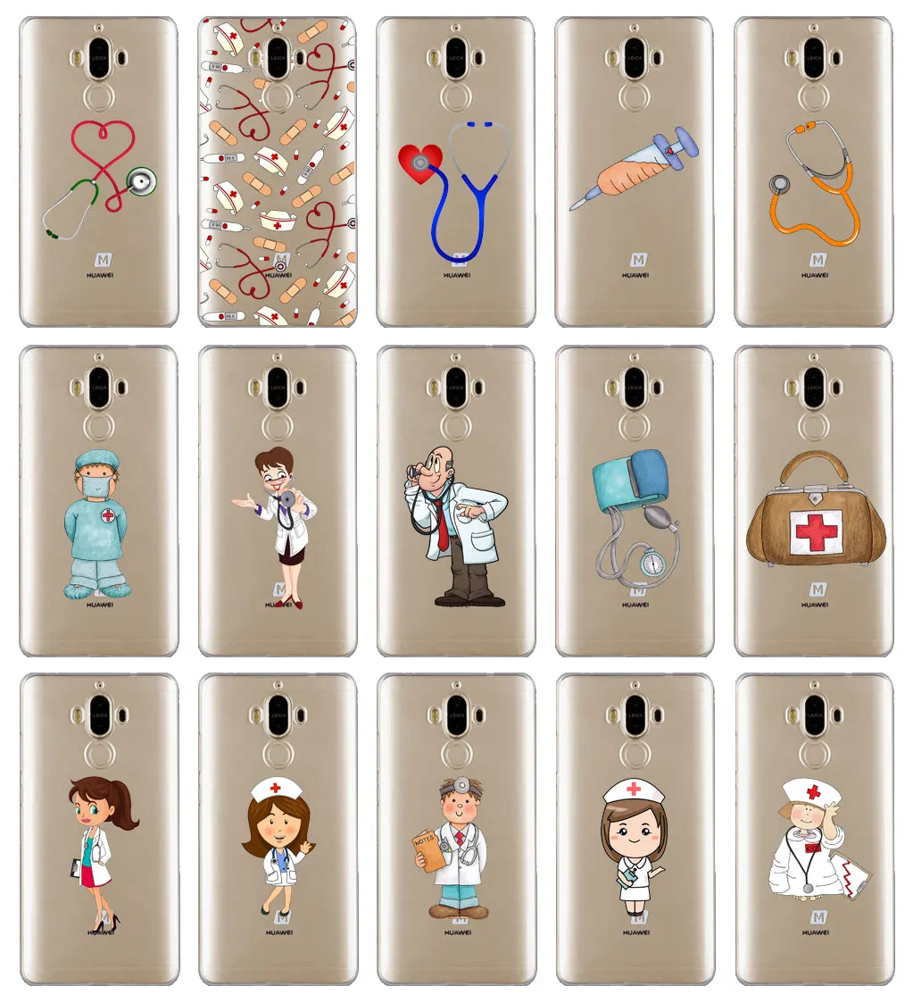 DREAMFOX L517 Cute Nurse Doctor Soft TPU Silicone Case Cover For Huawei Mate Nova 2 9 10 20 30 Lite Pro Plus |